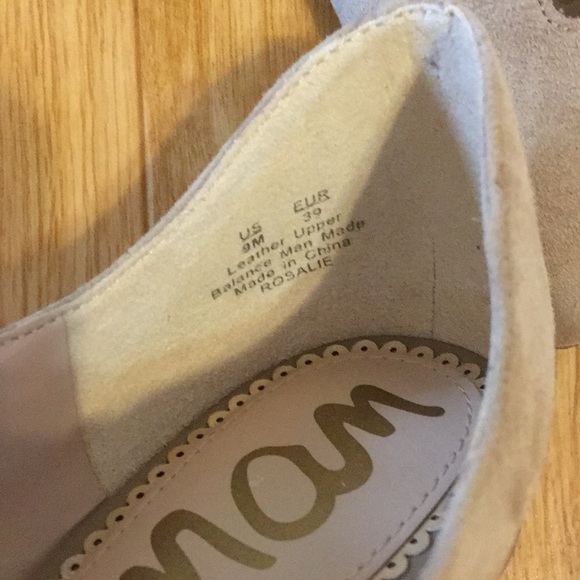 Sam Edelman Rosalie Scalloped Oatmeal Suede Flat 9 - Picture 2 of 8